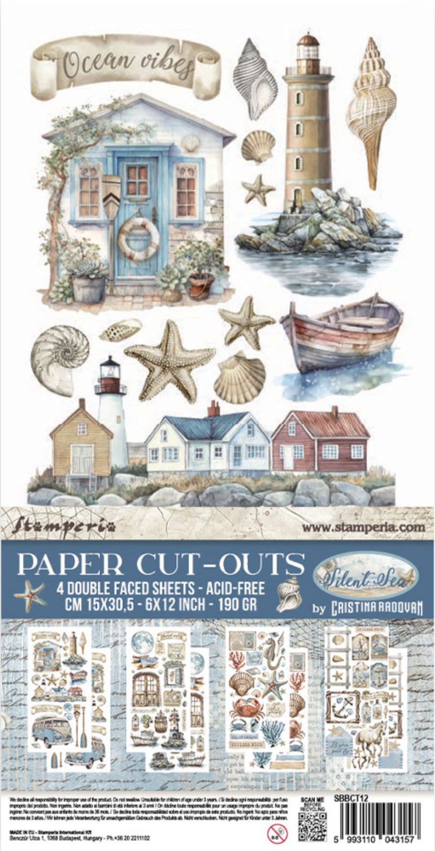 Stamperia Silent Sea Paper Cut-Outs (4 Sheets)